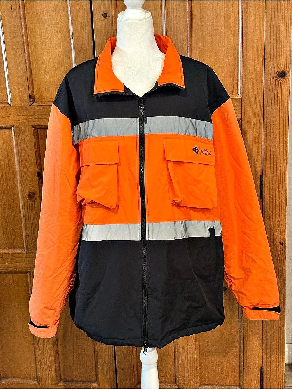 Red Kap Kapital People Color Block Jacket Orange & Black Size Large NWT